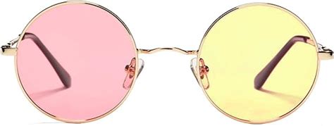 gypsy girl outside yellow round sunglasses and pink top